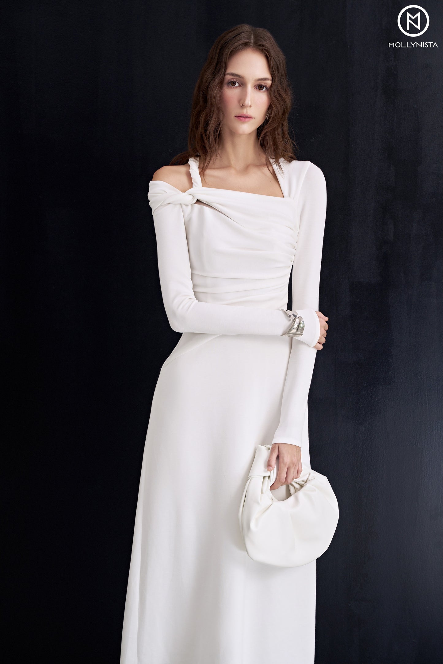 Ruffle shoulder dress