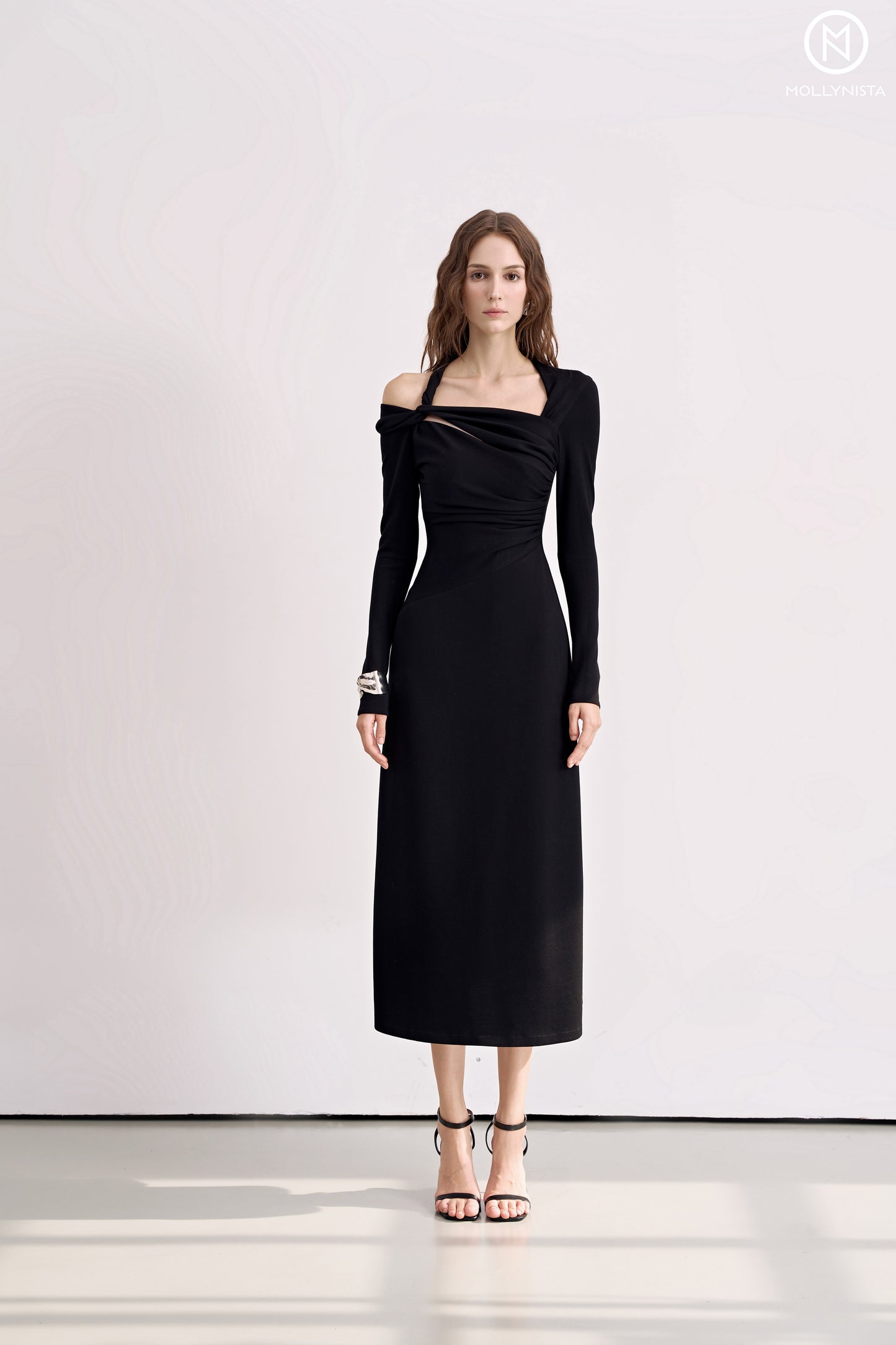 Ruffle shoulder dress
