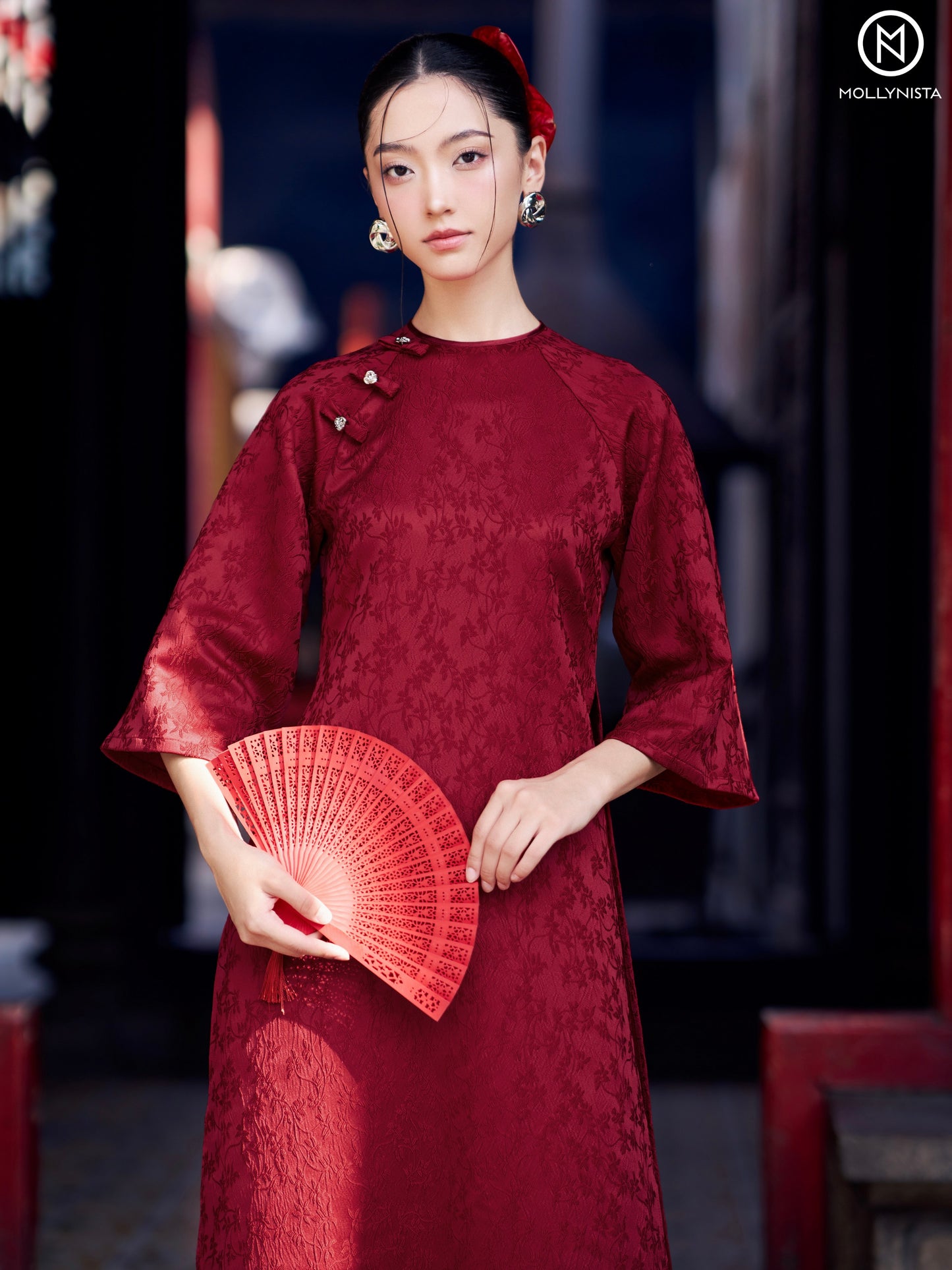 AO DAI TET 2025 MOLLYNISTA (FREE PANTS)
