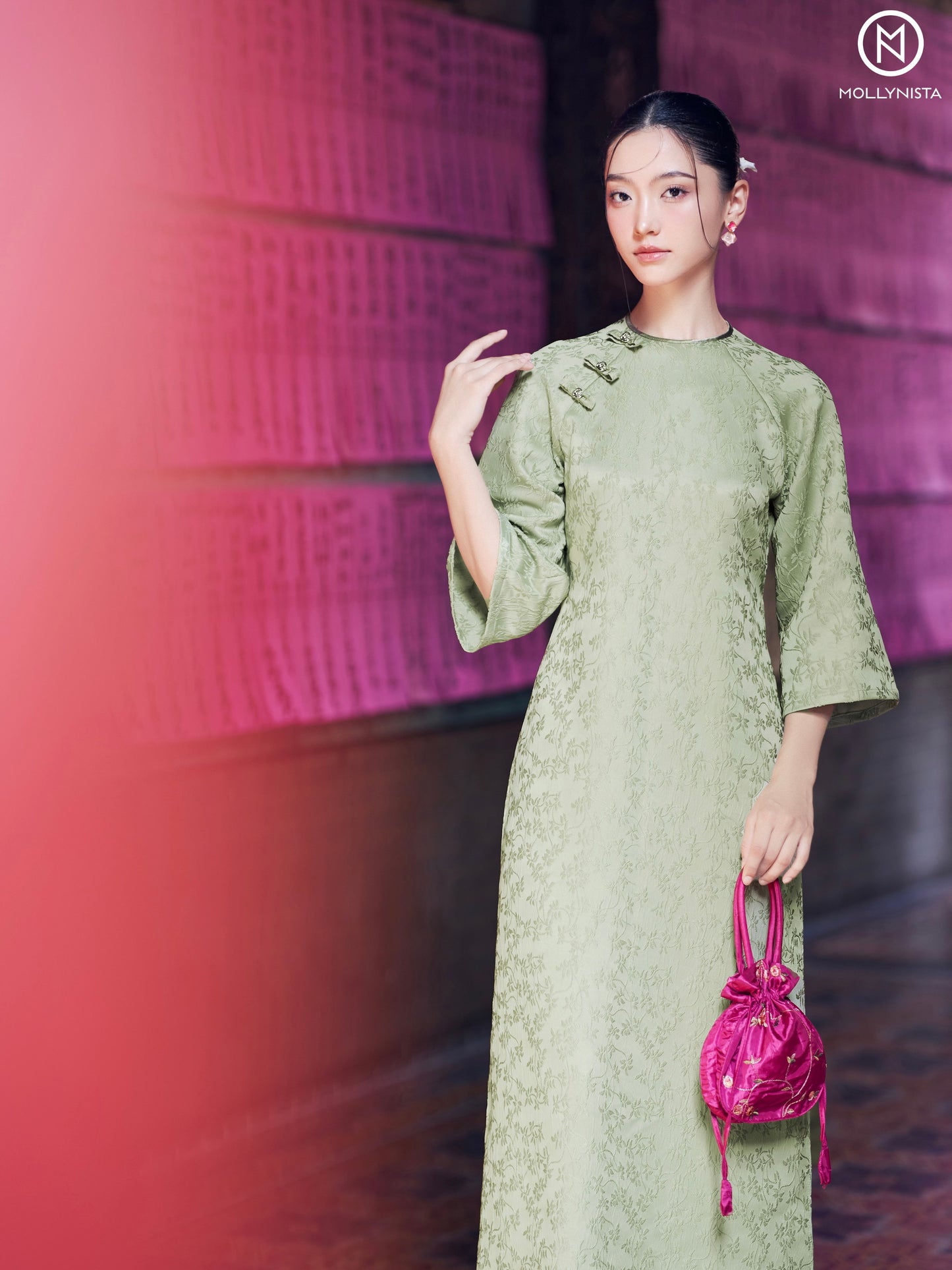 AO DAI TET 2025 MOLLYNISTA (FREE PANTS)
