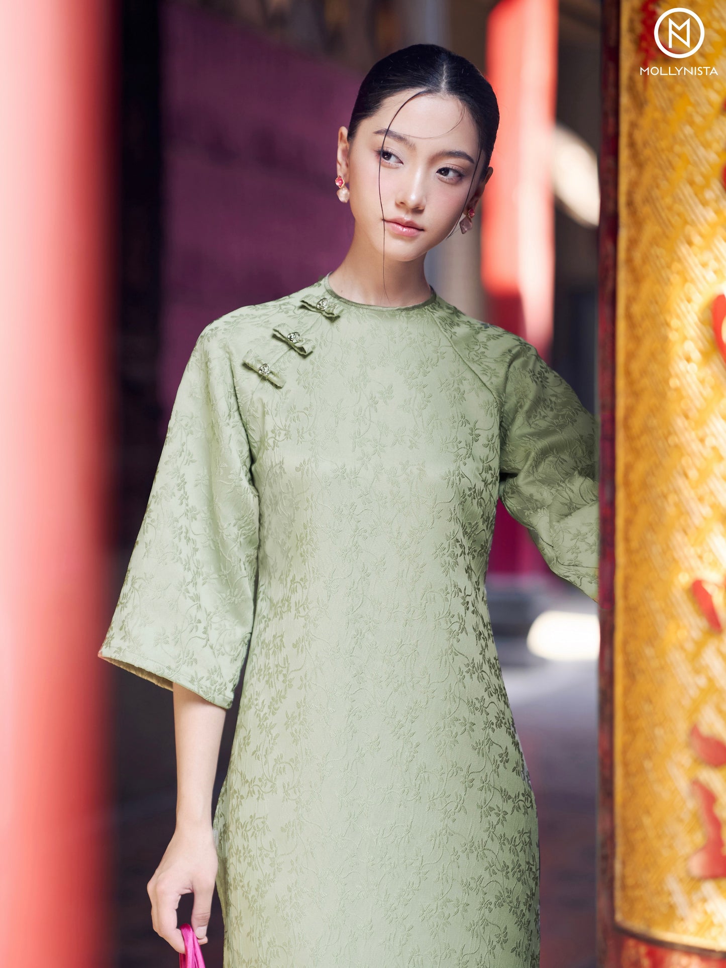 AO DAI TET 2025 MOLLYNISTA (FREE PANTS)