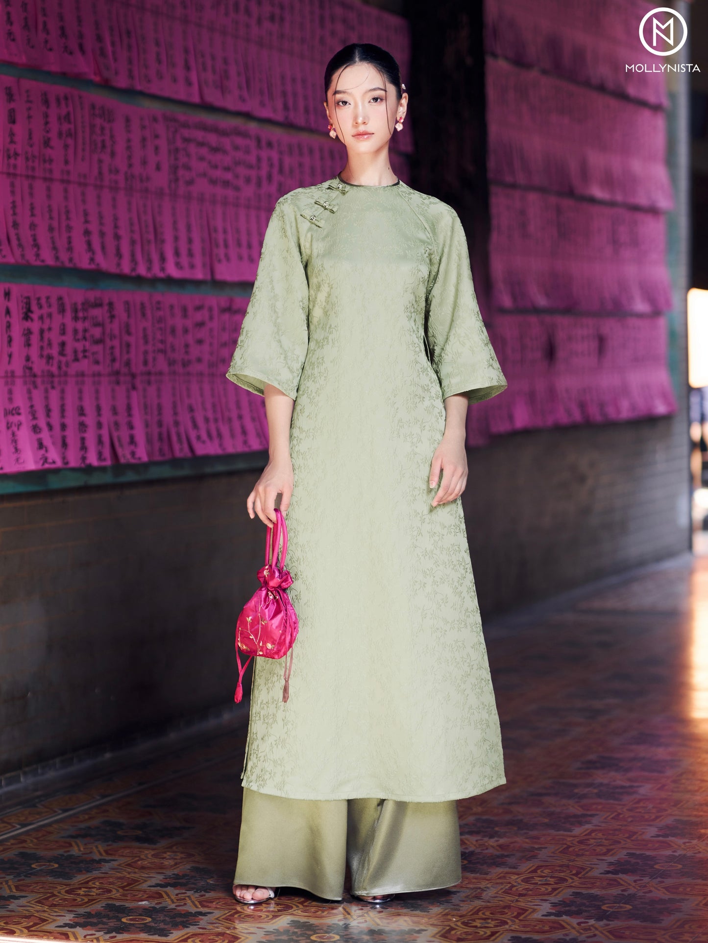 AO DAI TET 2025 MOLLYNISTA (FREE PANTS)