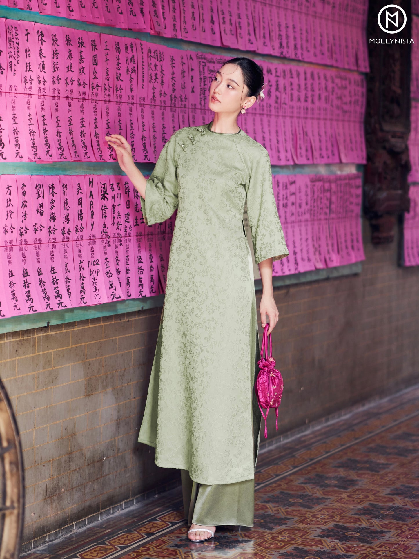 AO DAI TET 2025 MOLLYNISTA (FREE PANTS)