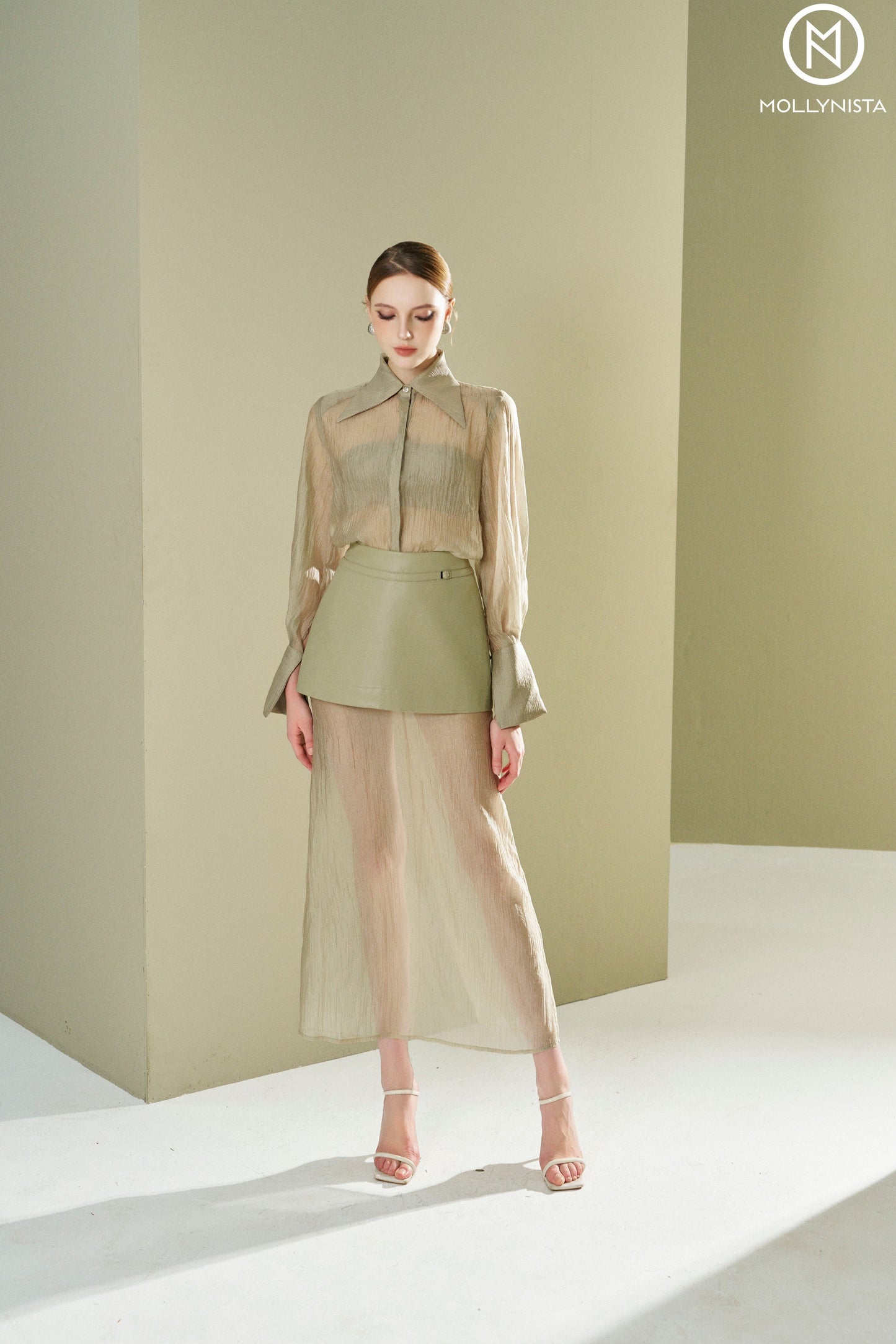 Organza shirt with bra