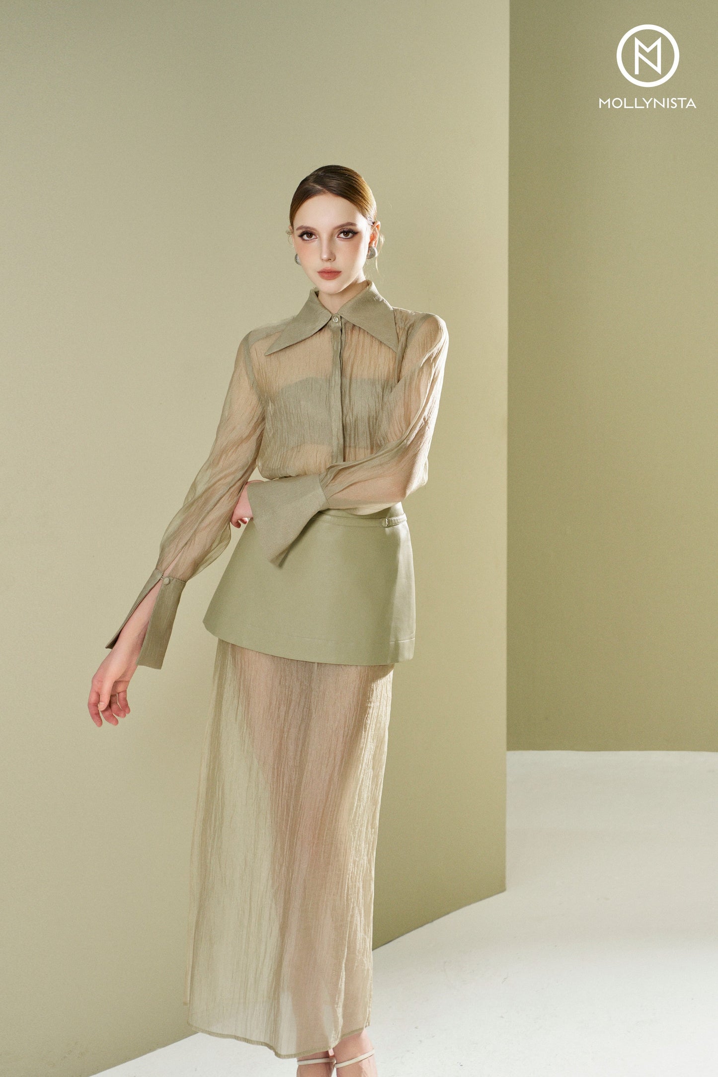 Organza shirt with bra