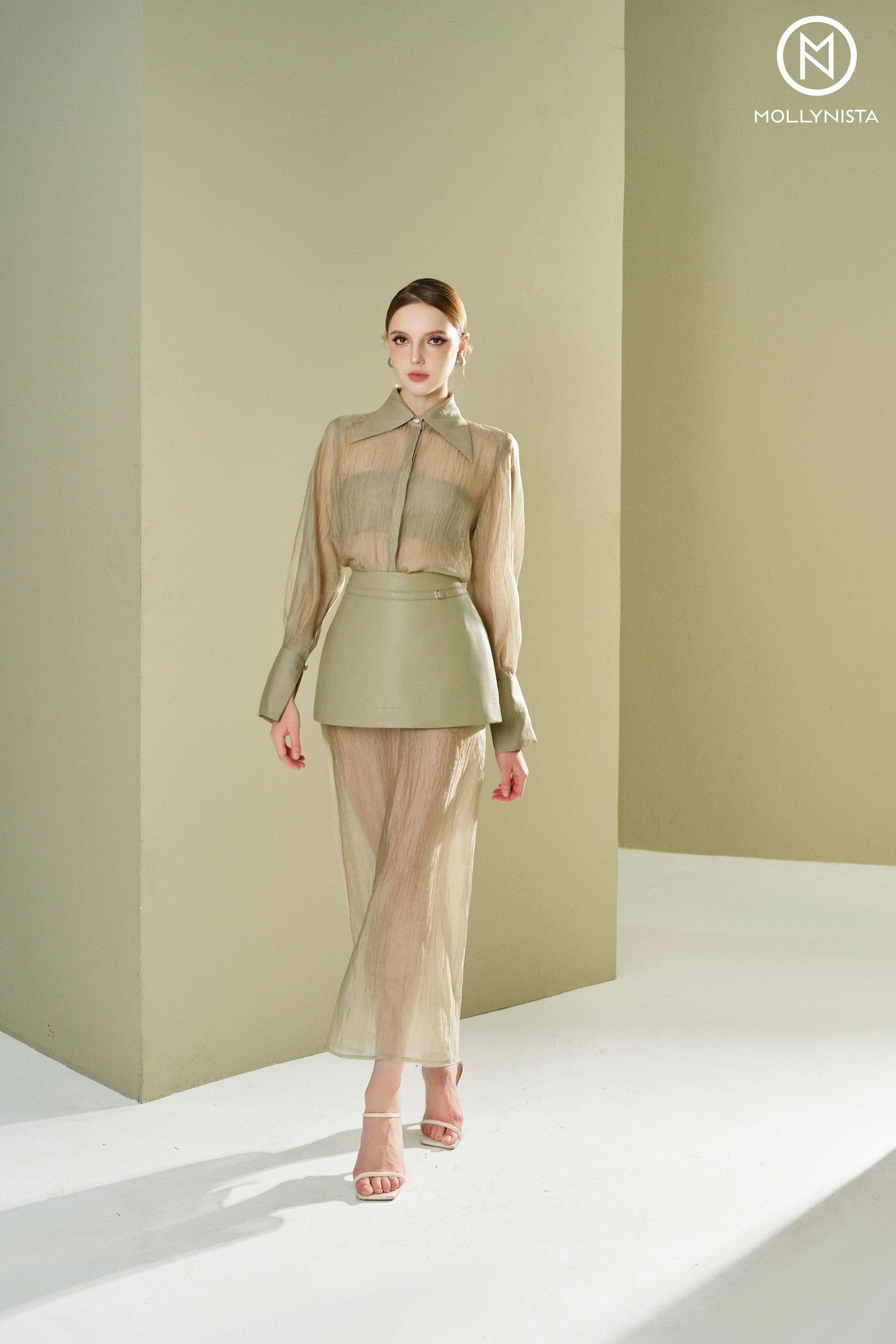 Organza shirt with bra