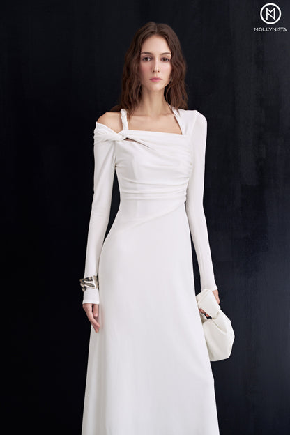 Ruffle shoulder dress