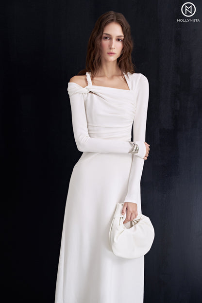 Ruffle shoulder dress