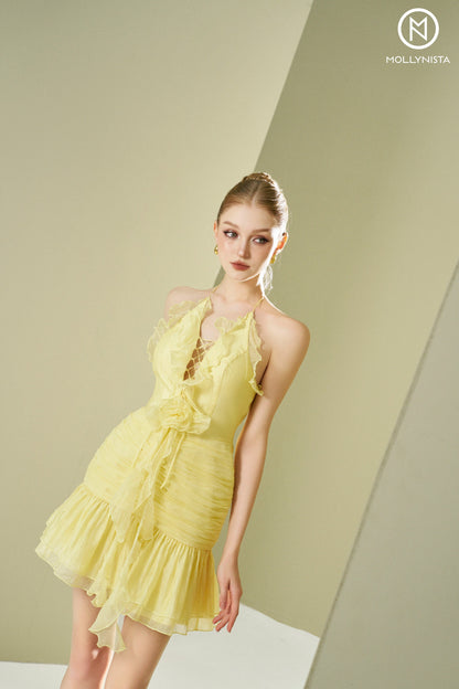 Dress with ruffles detail