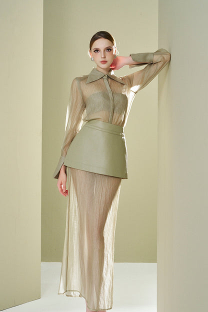 Organza shirt with bra