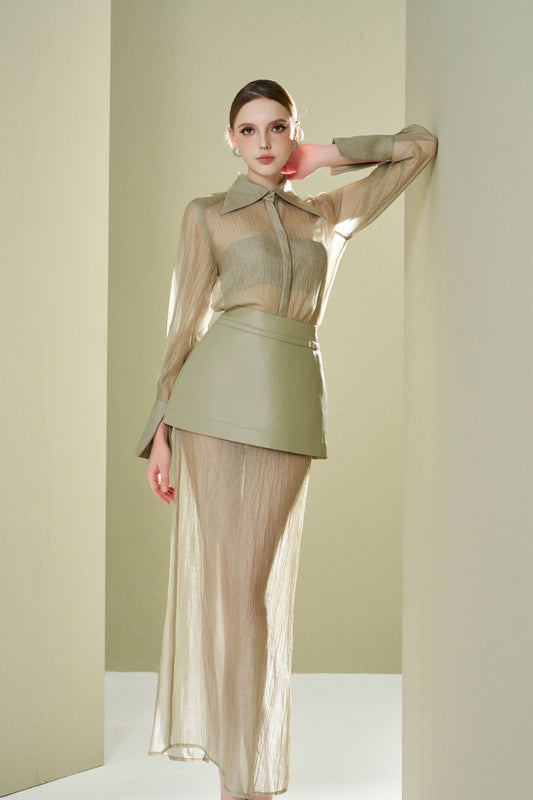 Organza shirt with bra