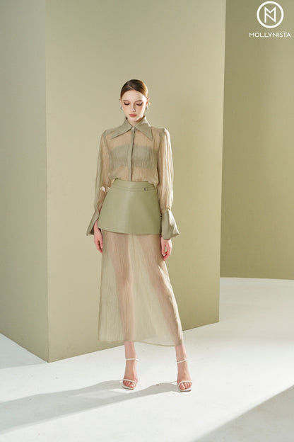 Organza shirt with bra
